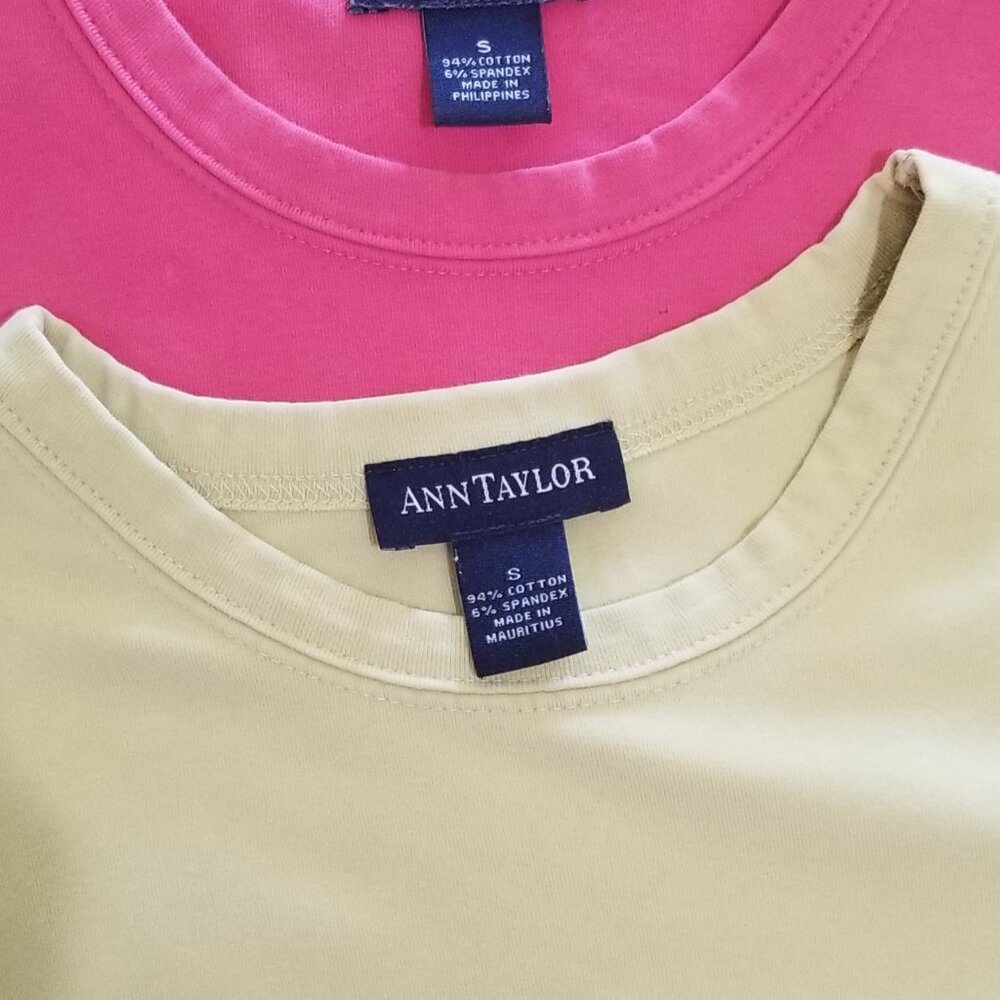 Ann Taylor Crew Neck, Short Sleeve T-shirt, 3 Spring Colors